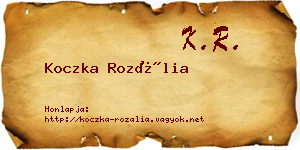 Koczka Rozália névjegykártya
