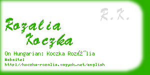 rozalia koczka business card